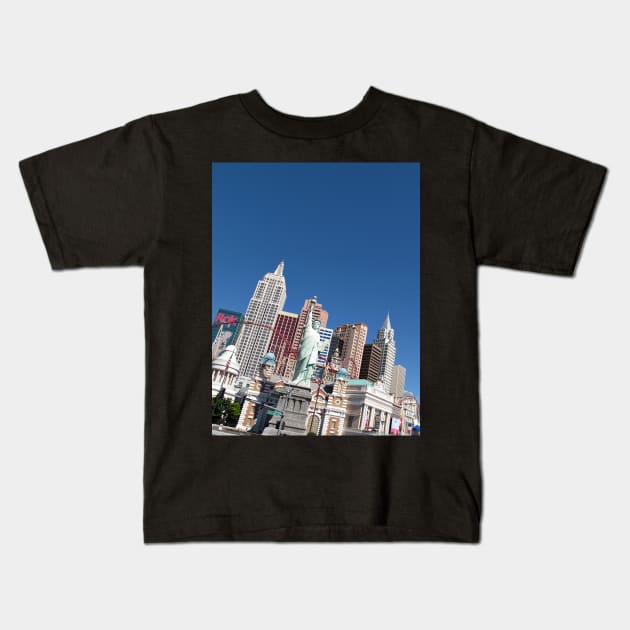 Fun New York New York replica Manhattan skyline Kids T-Shirt by Reinvention